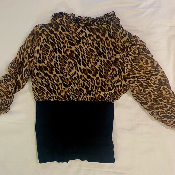 INC International Concepts Leopard and Black Blouse - Picture 2 of 2